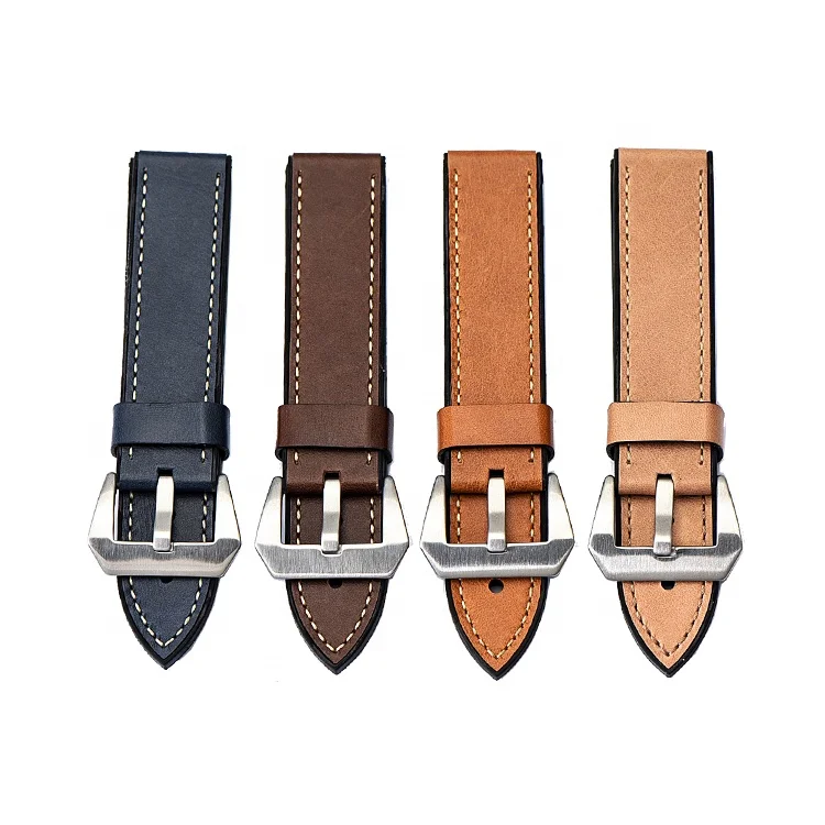 

Italian Wax Leather Watch Band Silicone Rubber Watch Strap
