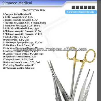 Tracheostomy Tray Set - Buy Trachea Retractor Crile Hemostat Providence ...