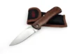 high quality 7.3" Rosewood Handle 57HRC Carbon fiber Tail Lock EDC Folding Blade Knife With Nylon Sheath Folding Pocket Knife