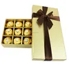 gold colour creative ribbon paper chocolate inserts empty China supplier packaging presentation boxes