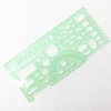 Office And School Clear Green Measuring Templates Geometric Plastic Stencil Rulers