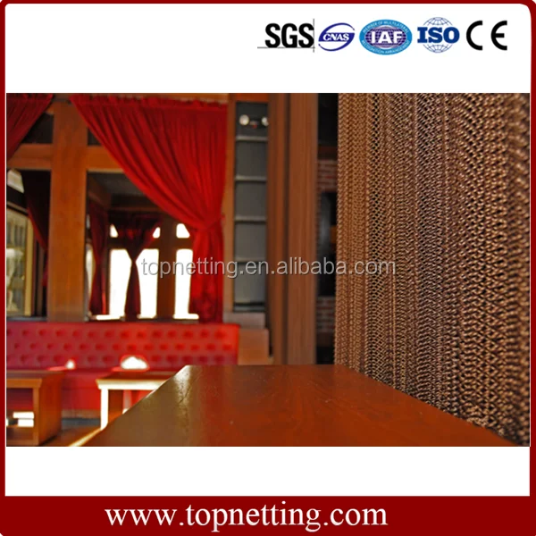 Metal Architectural Cascade Coil Metal Mesh Curtain Drapery / Metal ...