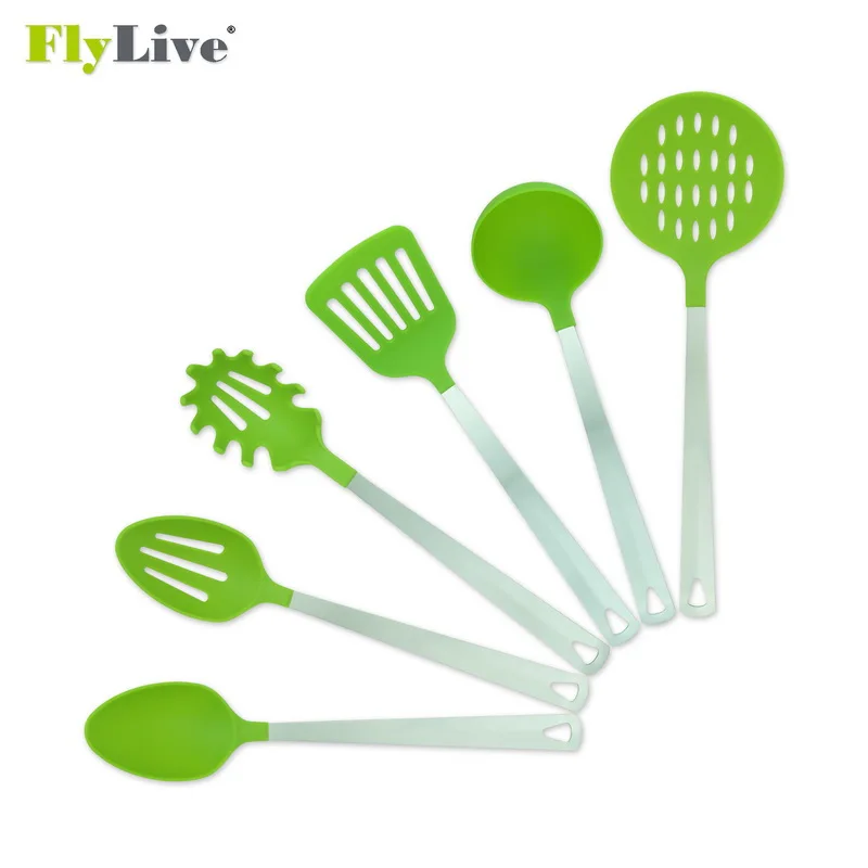 New Kitchen Nylon Slotted Turner & Basting Spoon Set