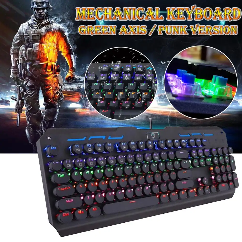 

ET I-850 Wired Mechanical Keyboard Keyclick 104-key For LOL Gaming Marquee Wired Backlit Keyboard Mechanical Shaft W/ Wrist Pad