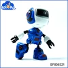 Newest intelligent mini battery operated metal robot model toy with light