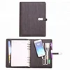 A5 custom leather agenda powerbank organizer notebook with USB flash driver