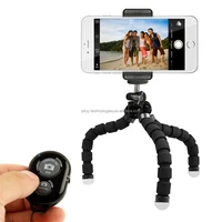

foldable Universal portable flexible mini tripod for smartphone with phone clip holder and bluetooth remote control shutter