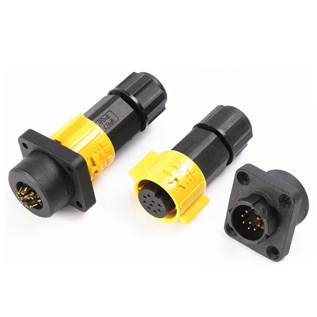 9pin Waterproof Bulkhead Electrical Connector With Plug And Socket