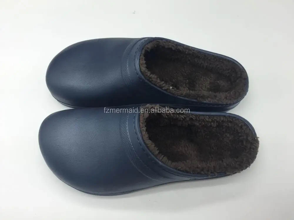 Men/women Clogs with Fur,warm Winter Indoor Clog slippers ,Unisex Kids Eva Clogs