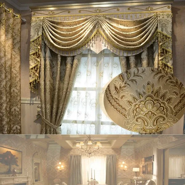 热卖高品质聚酯纤维雪尼尔布艺圆形窗帘 rideaux 沙龙