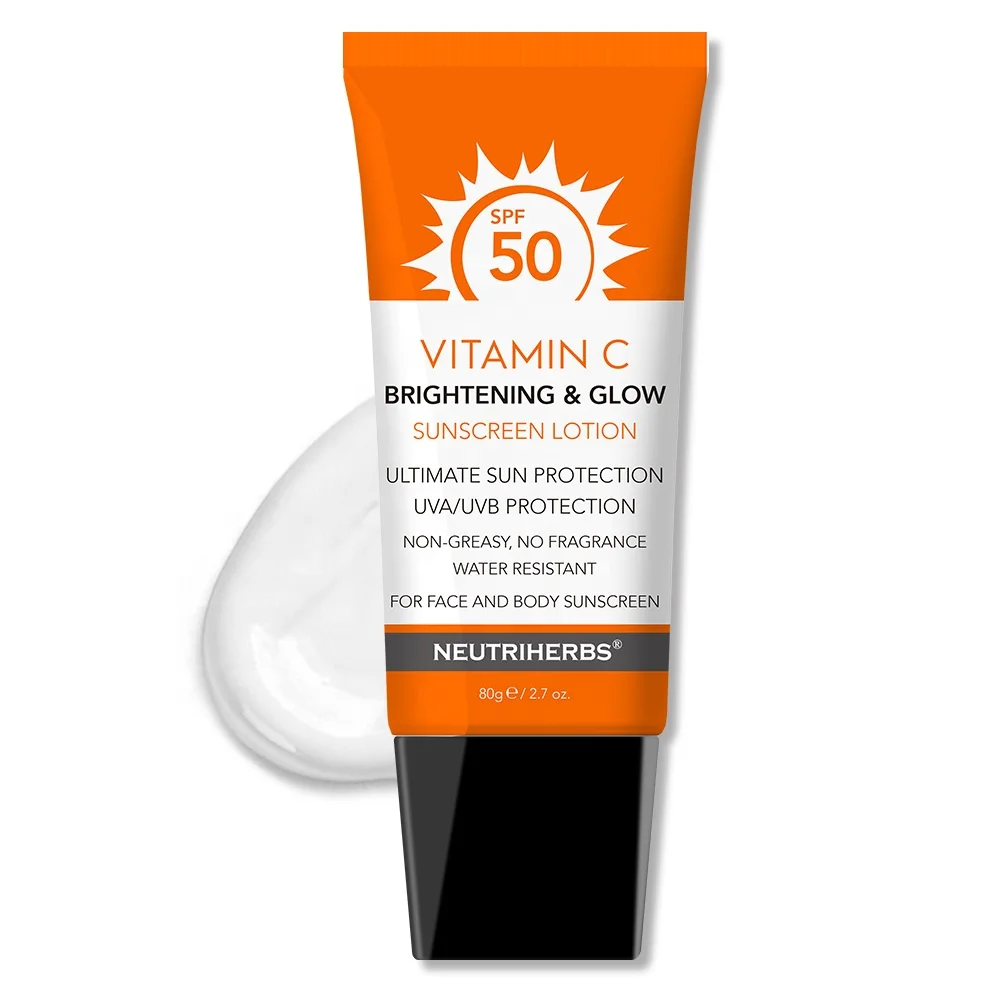 

Private Label Sun Cream Lotion SPF 50 Water Based Whitening Sunscreen