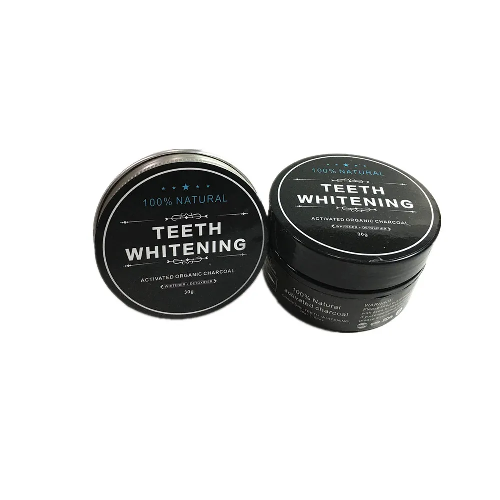 

Organic Coconut Activated Charcoal Teeth Whitening Powder USA MADE label, Black