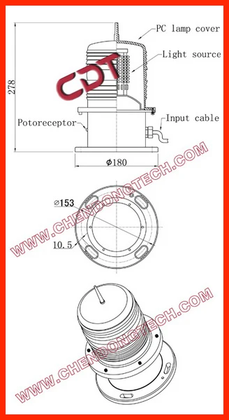 medium intensity obstacle light with fresnel lens