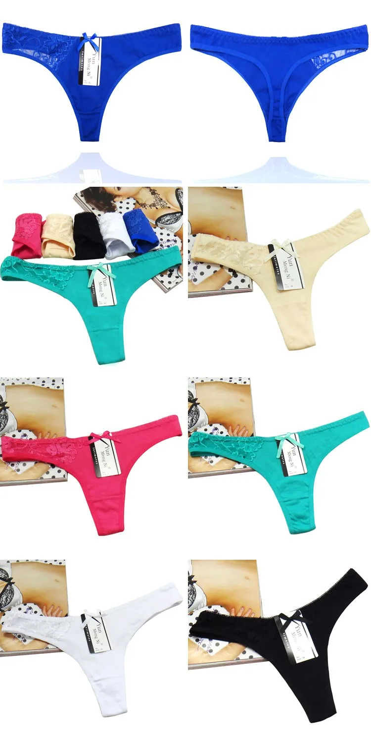 Plain Colors Ladies G String Japanese Girl Sexy Panty Cotton Thongs For 