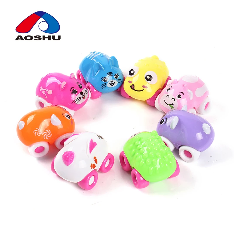 8 Pcs Cartoon Animal Small Plastic Toy Car For Kids Gifts