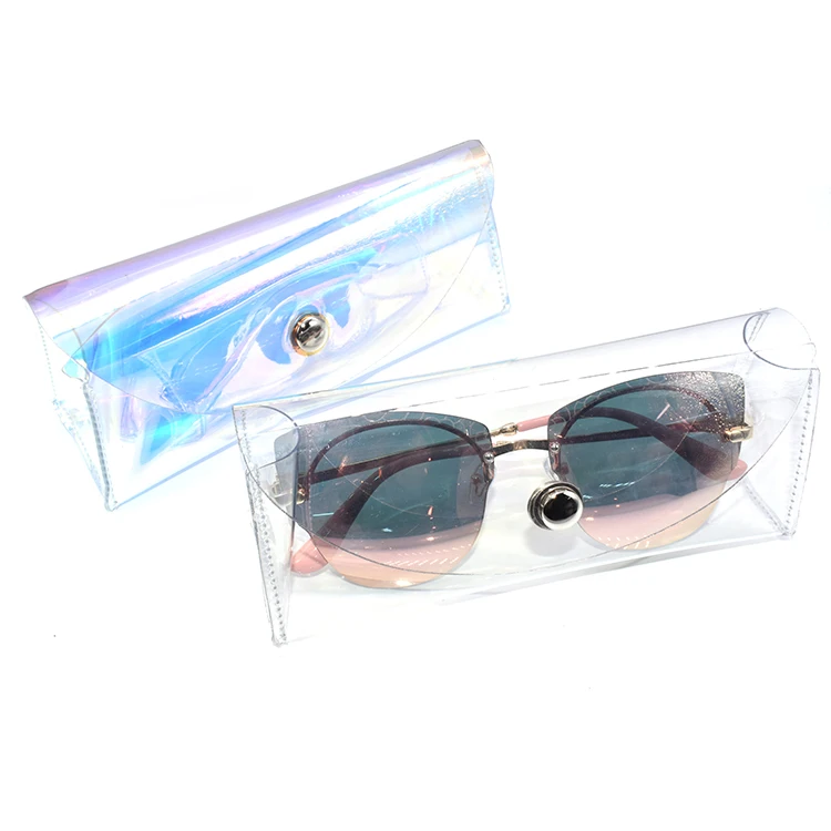 

Maofar Beautiful Clear Pink Transparent Pvc Sunglasses Glasses Case, Custom colour