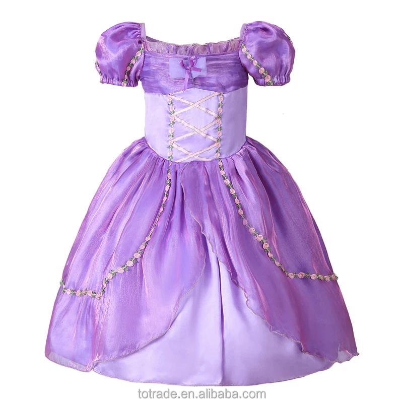 

Rapunzel Costume Sofia Princess Fashion Kids Party Wear Sofia Princess Dresses, Purple