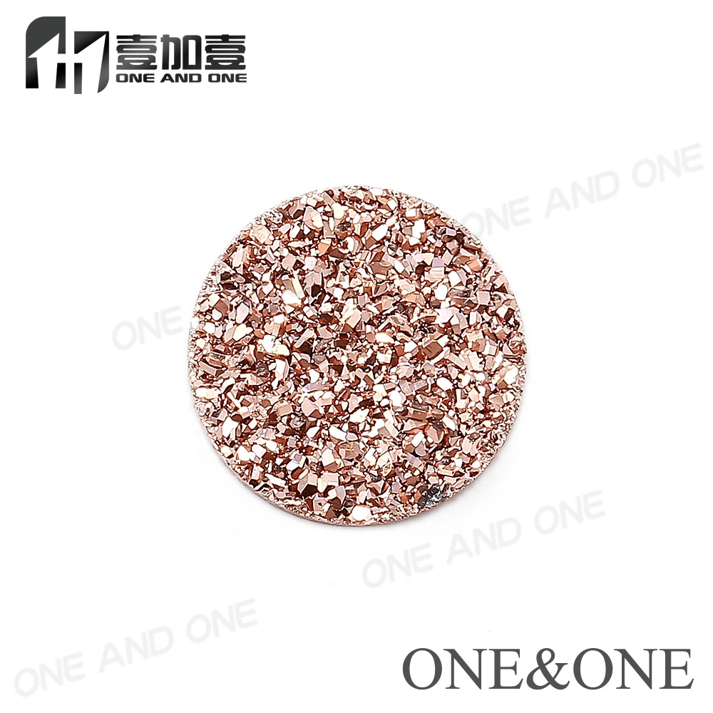 

2018 New Arrivals Druzy Cabochons 100% Natural Druzy Stone Drusy Bead Round  Rose gold 24k gold Druzy Stone Wholesale, A14 rose gold