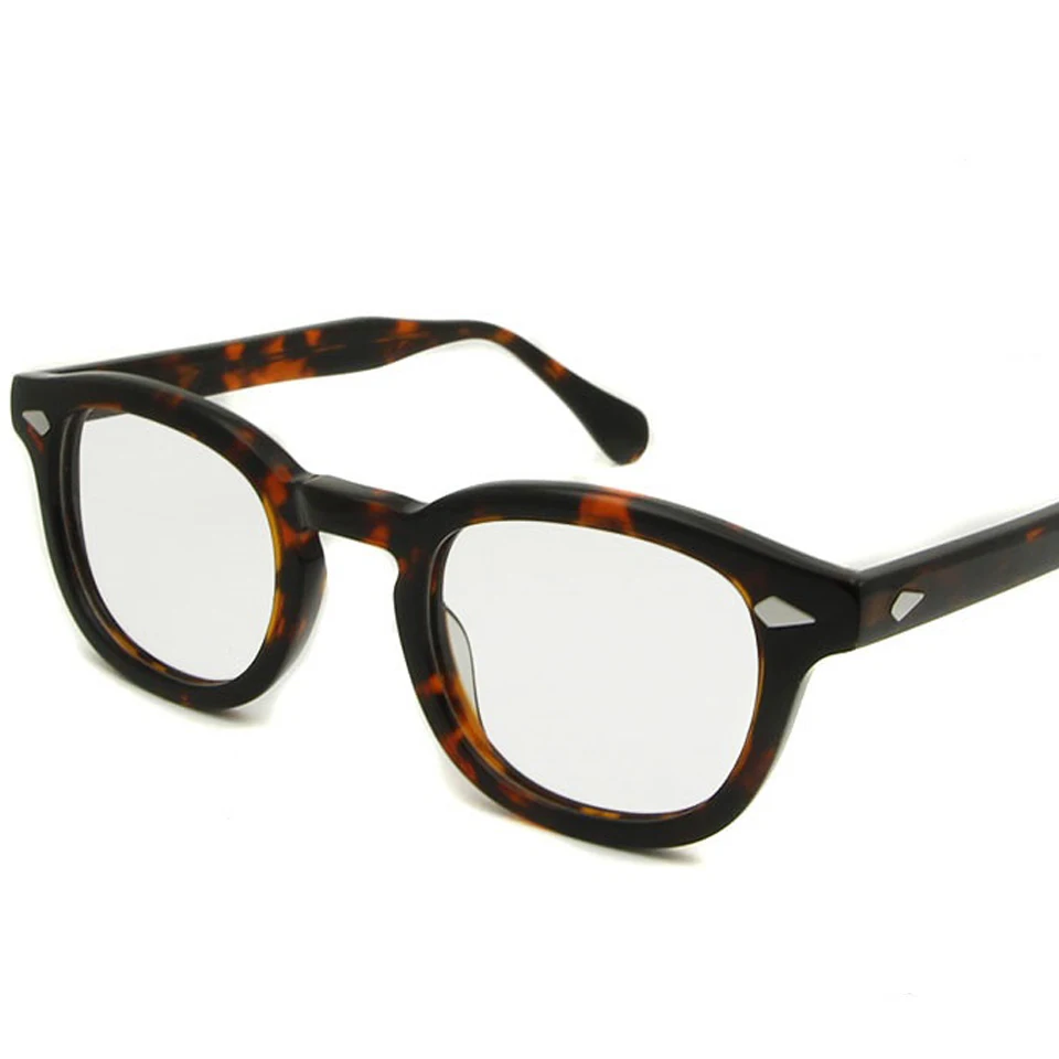 

New High Quality Johnny Depp Glasses Fashion Style Round Retro acetate Glasses Frame Men Hand Made Eyeglasses oculos de grau, Colors