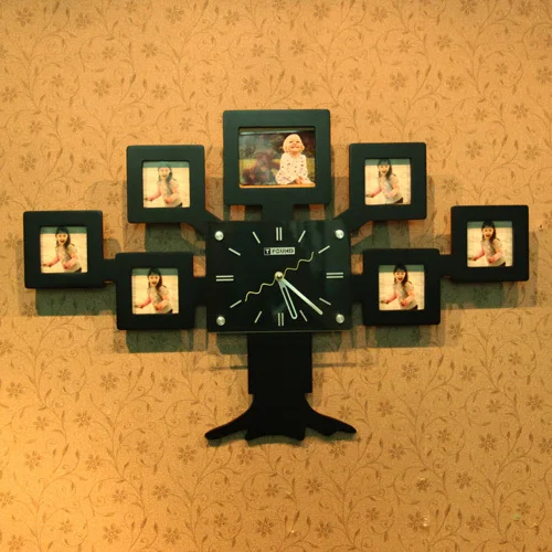 Hogift 2016 gros nouveau design arbre forme mouvement calme ... Horloge murale avec des tasses