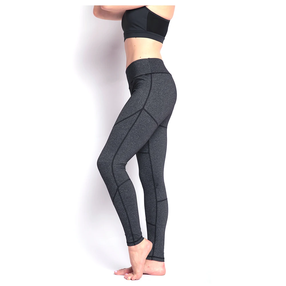 

4 Needle Flat Stitch Yoga Pants Women Leggings, Dark grey;blue