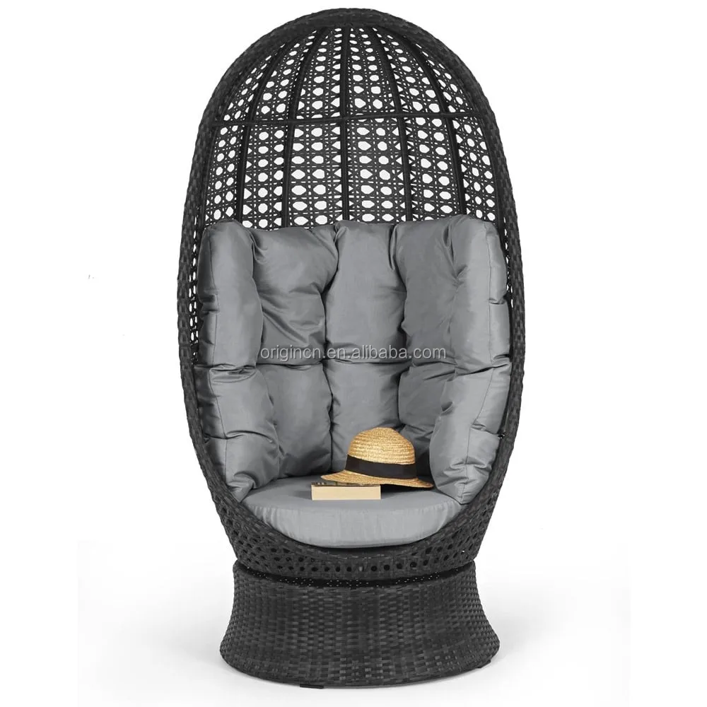 Luxurious Egg Shaped Garden Decorative Swivel Sun Lounge Furniture High