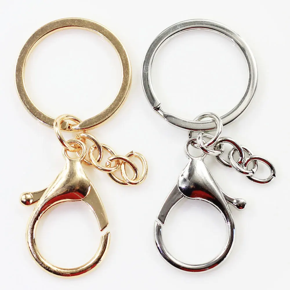 

Wholesale 100pcs Gold Plated Lobster Clasp Keyring For Keychains Jewelry Findings Components Making
