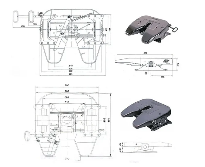 Fifth Wheel Coupling For Trailer Transfer Semi Trailer Fifth Wheels