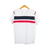 Summer Basic White T-Shirts with Red and Black Stripes Mixed Classic T-Shirt for Young Boy