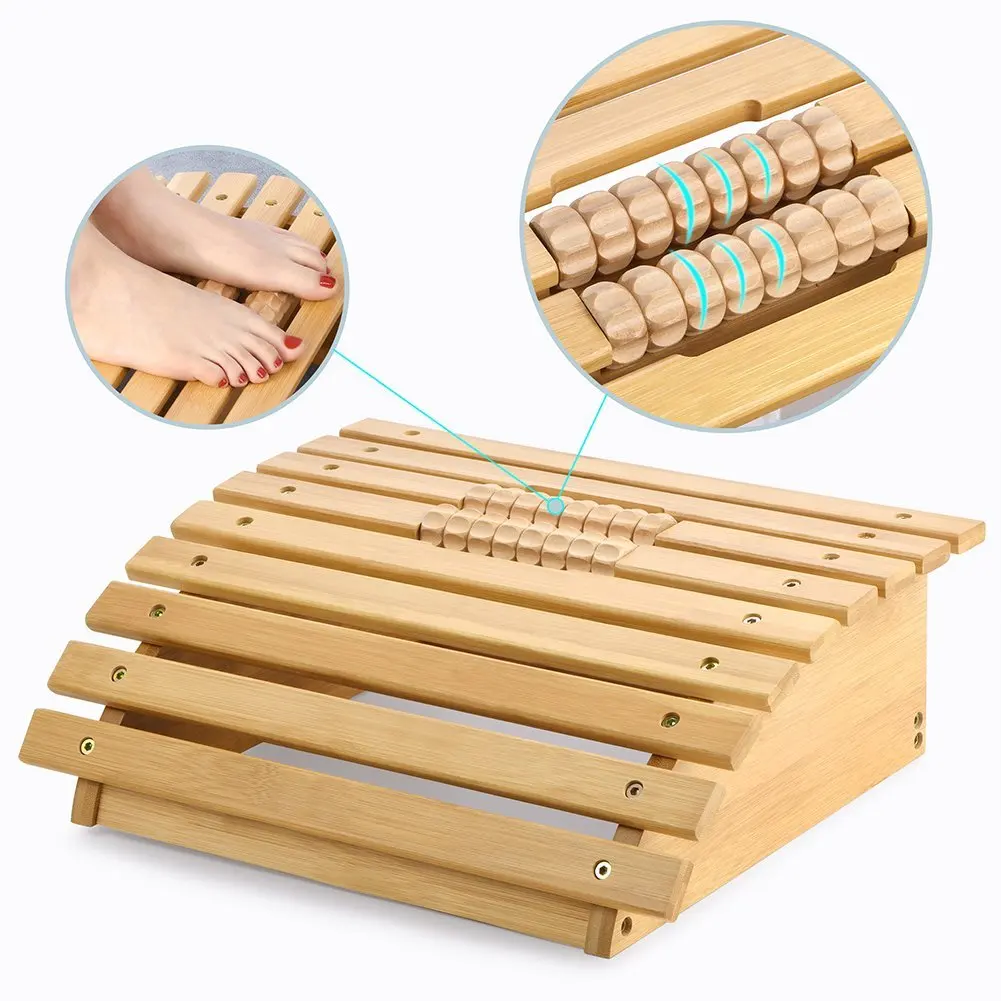 wooden foot rest under desk bamboo