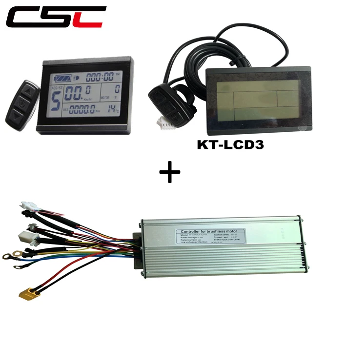 

CSC 48V 1000W Electric bike 12 Mosfet controller Brushless gearless Dual mode + KT LCD3 Display control panel ebike controller