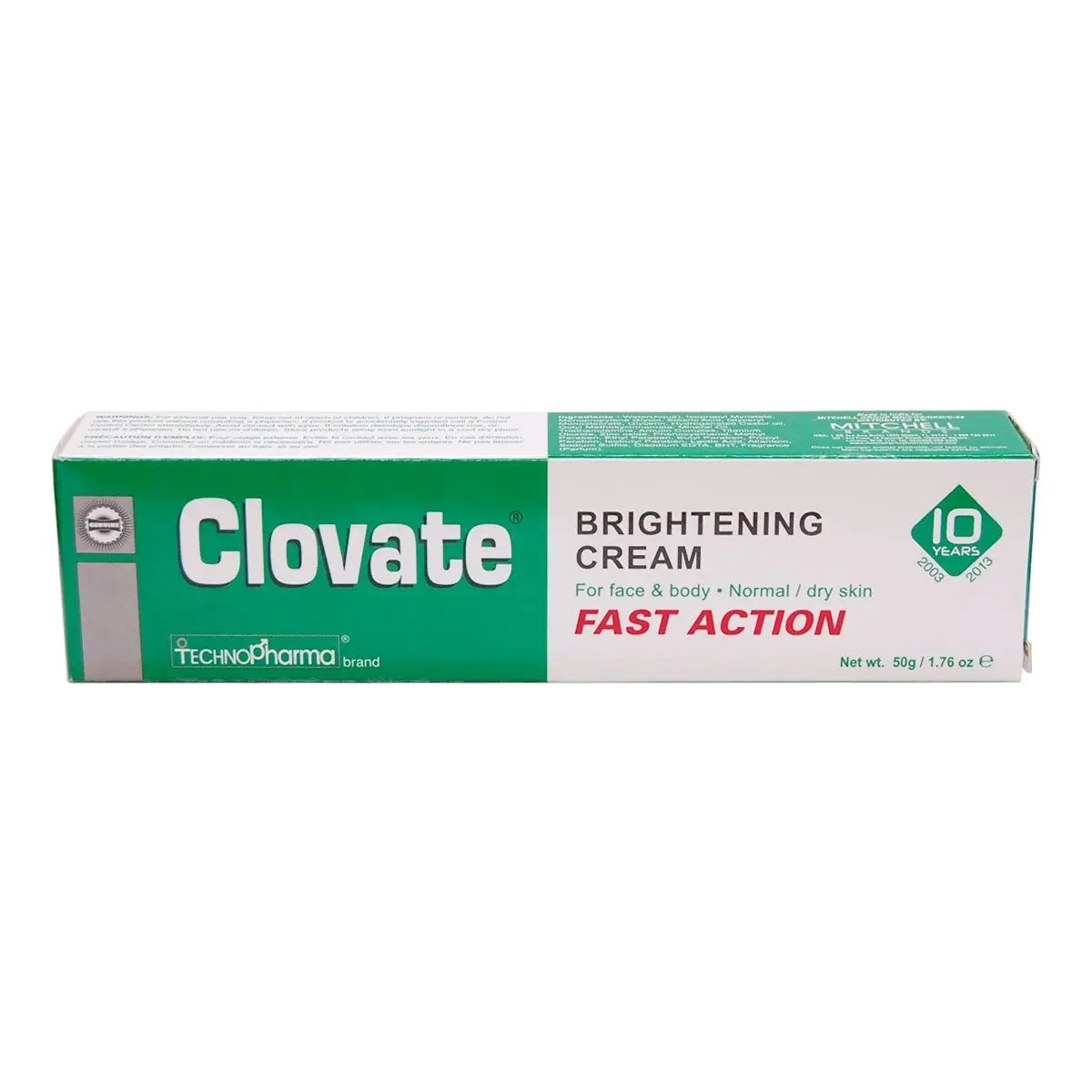 Clovate Brightening Cream For Face & Body (Normal/Dry Skin) FAST ACTION 1.76oz