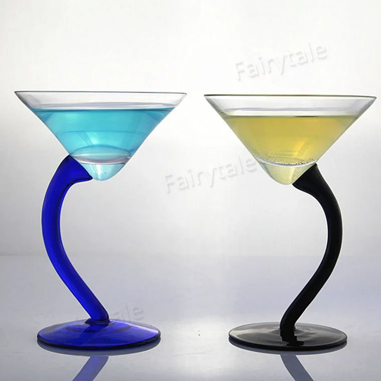 Stem Martini Glass Bend Stem Glasses Cup Wine Shot Mixed Drinks Martini