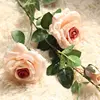 High quality single stem edge curl red rose flower artificial flowers for decor