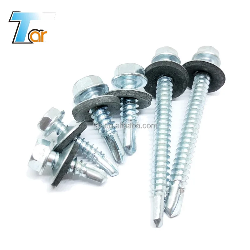 
hex flange head washer head self drilling screw / with epdm or pvc washer  (60734914299)