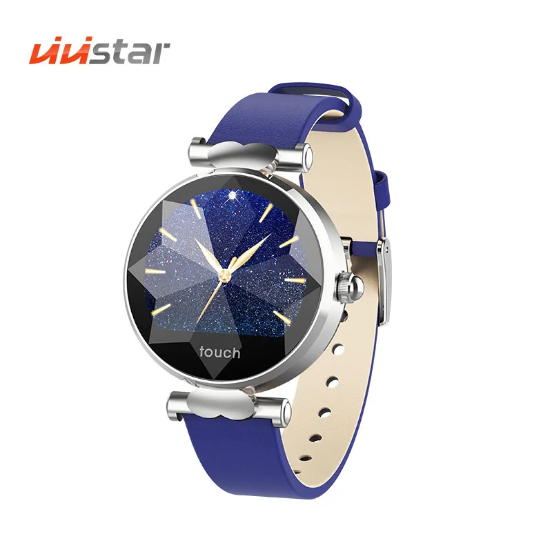 

Fitness Activity Tracker Heart Rate Monitor Smart Watch Leather Strap Blood Pressure Monitor Fashion Lady Watch, Silver/rose/blue;gold/blue/purple