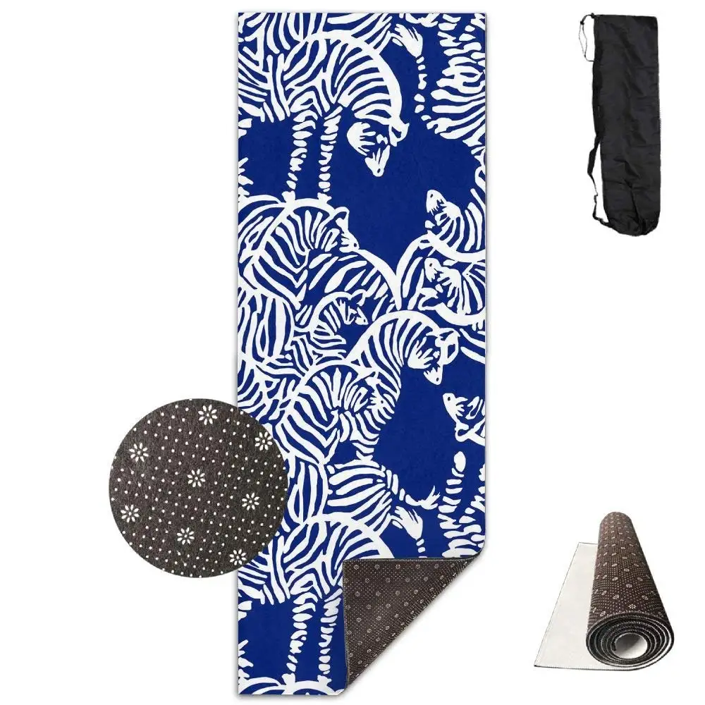 QNKUqz Zebra Stripe Pattern Deluxe Yoga Mat Aerobic Exercise Pilates