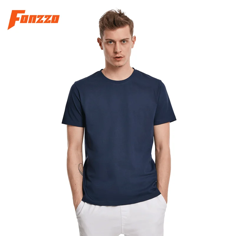 

190gsm no tag 100% cotton custom printing plain short sleeve o neck men t shirt