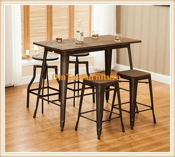 Cheap Sale Iron Dining Table And Chair For Industrial Wind