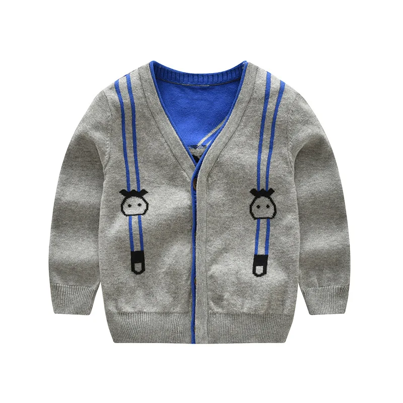 

Custom wholesale O Neck long sleeve children warmer latest design kids sweater, Gray