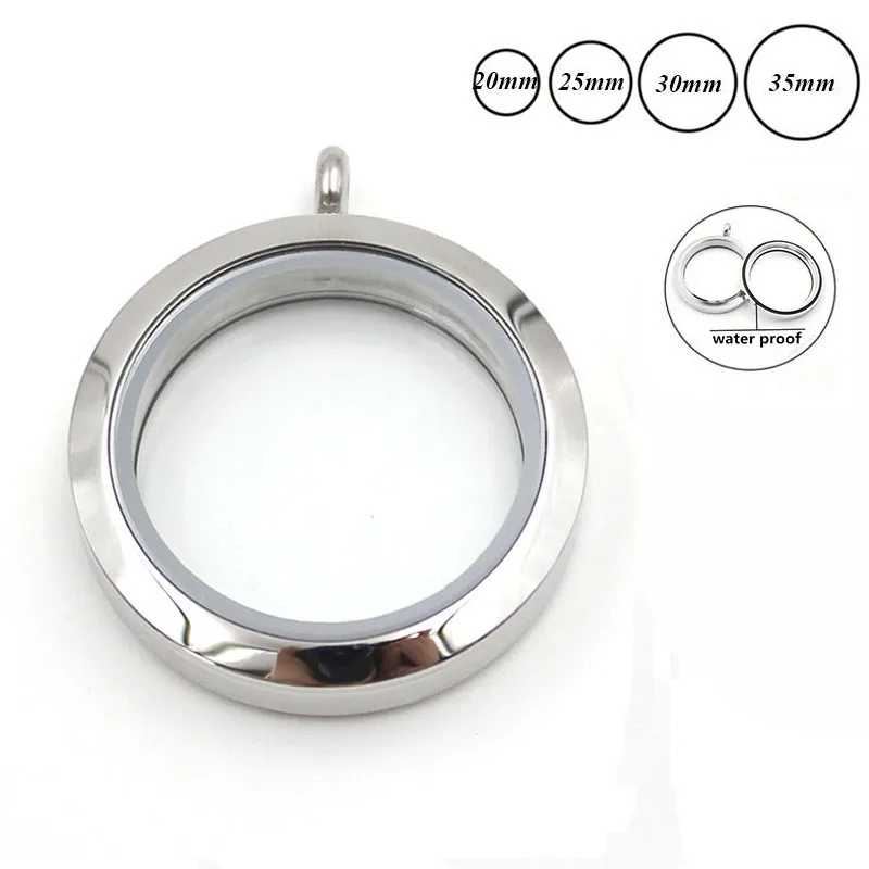 

Fashion Silver Color 316L Stainless Steel Waterproof Glass Locket Pendant