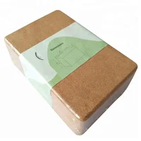 

9"*6"*3"wholesale eco friendly premium custom private label props yoga blcoks wooden cork yoga block