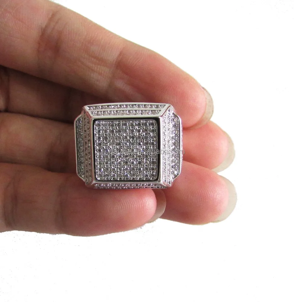 

2021 high quality hip hop bling stone ring designs for men