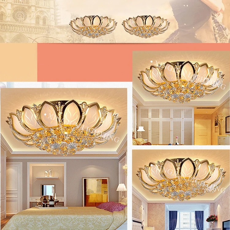 XingJun Crystal LED Chips dubai large night club invisible blade ceiling fan light