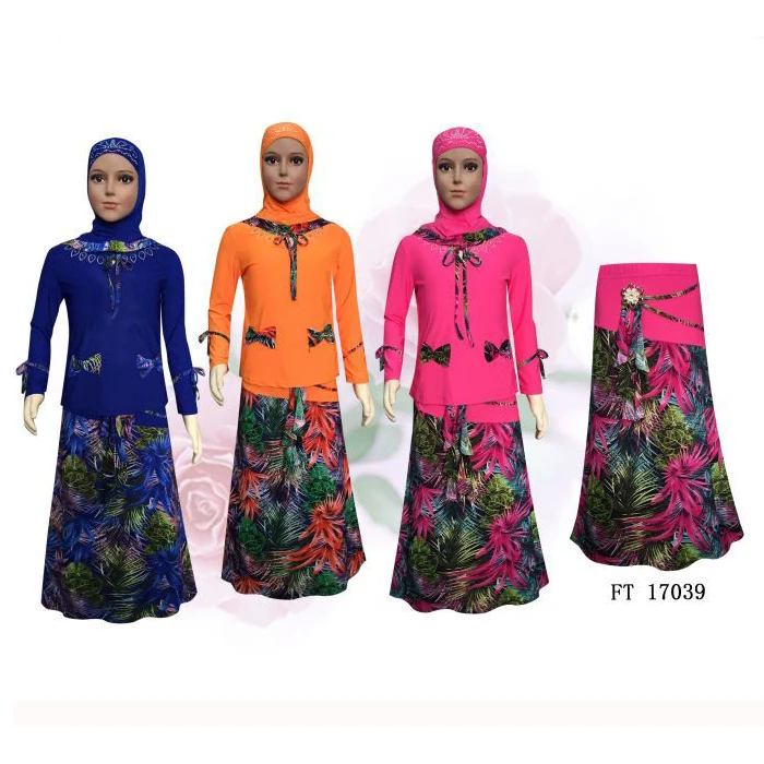 

New Model 2017 Muslim Beautiful Flower Girl Dress, 3 colors