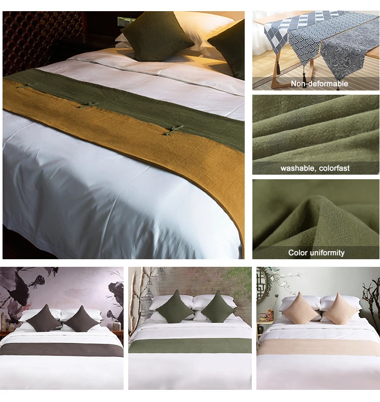 China Wholesales Hotel Bed Runner Polyester King Size Bed Runner And
