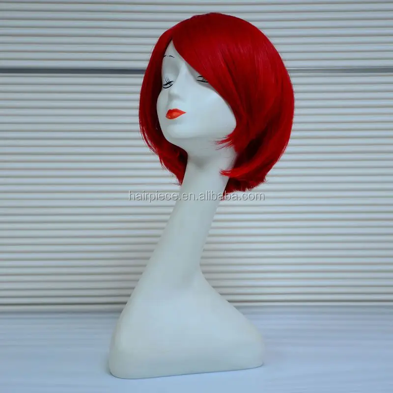 2019 Cheap Fashion Synthetic Hair Wig Red Colored Cosplay Party Wig For