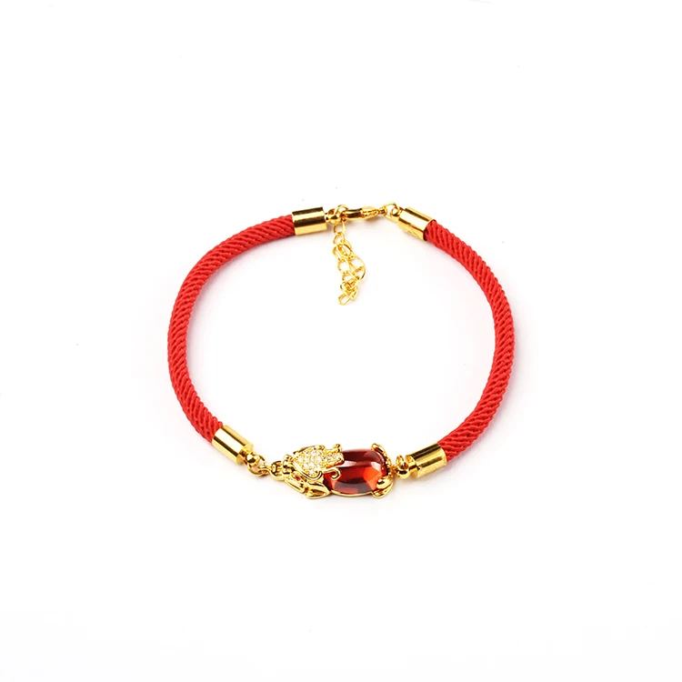 

Daihe This Years Red Rope Transfer Beads Bracelet Simple Woven Rope Hand Rope Men And Women, Red green orange purple pink