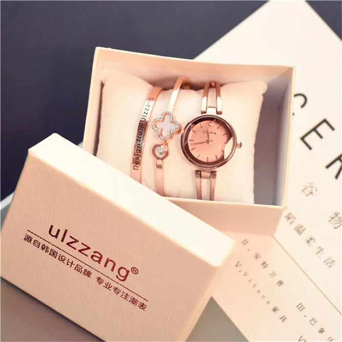 

Fashion Simple watch and bracelet set lady&women Quartz watch, Silver gold