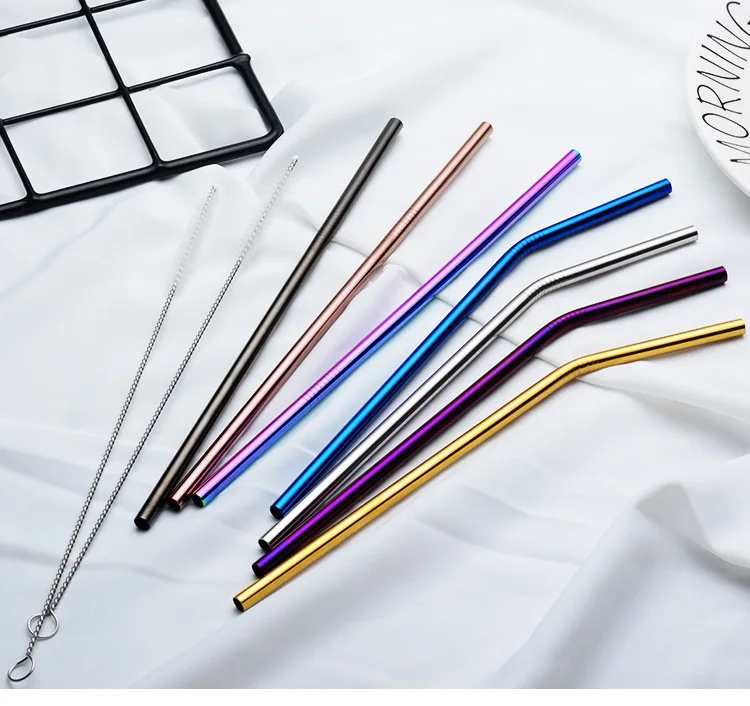 

30% OFF Bent Stainless steel 18/8 straw pack with free cleaning brush, Nature